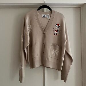 Disney Beige Cardigan with Holiday Motif